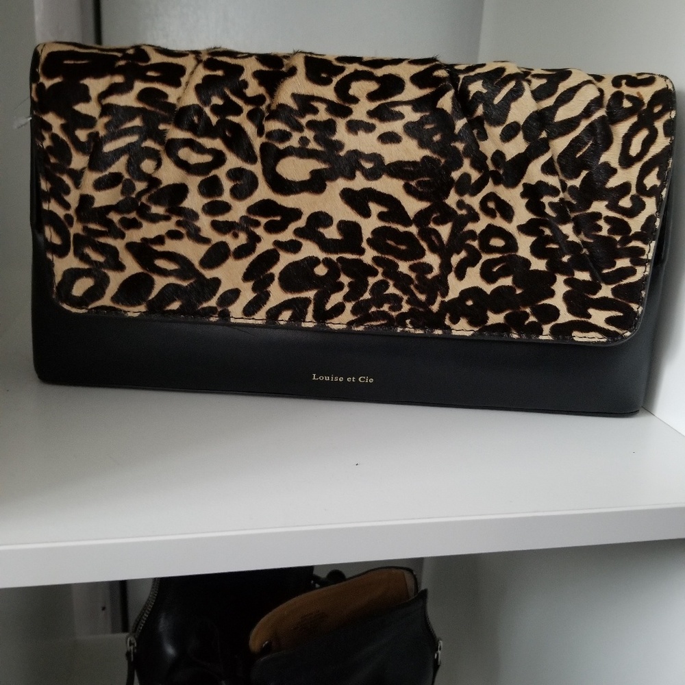 NWT Louise et Cie leopard print clutch